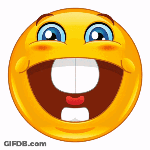 A Smiley Face With A Big Smile And A Big Mouth GIF
