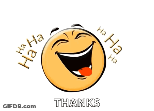 A Smiley Face With A Tongue Sticking Out And The Words Thanks GIF
