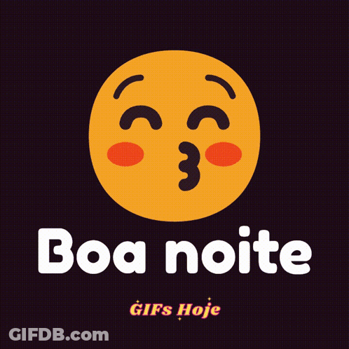A Smiley Face With Hearts Around It And The Words Boa Noite In White GIF