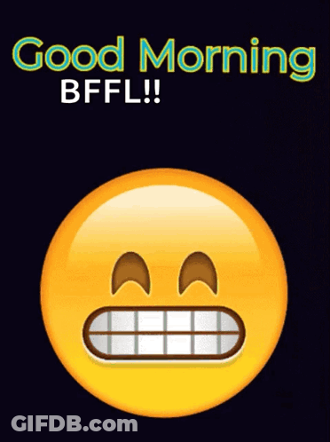 A Smiley Face With Hearts Around It And The Words " Good Morning Bffl " GIF