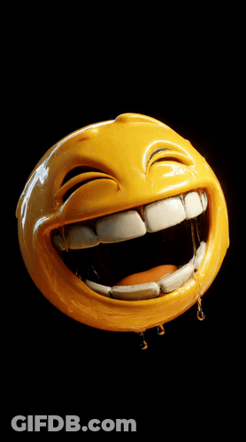 A Smiley Face With Honey Dripping From It GIF