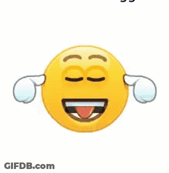 A Smiley Face With Its Eyes Closed And Its Tongue Hanging Out . GIF