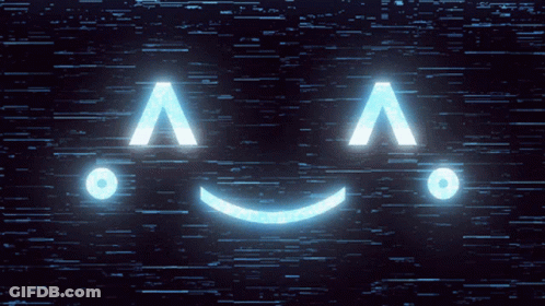 A Smiley Face With The Letters A And V Visible GIF