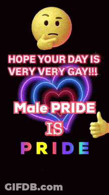 A Smiley Face With The Words Hope Your Day Is Very Very Gay GIF