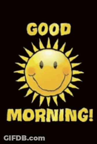 A Smiley Sun With The Words Good Morning Written Below It GIF