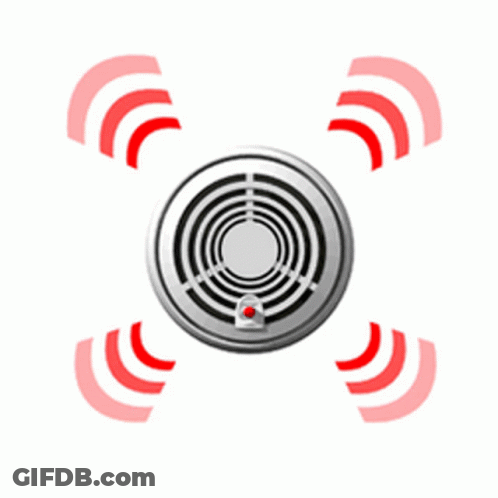 A Smoke Detector Is Surrounded By Red And White Circles GIF
