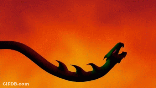 A Snake With A Long Tail Is Flying Through The Air . GIF