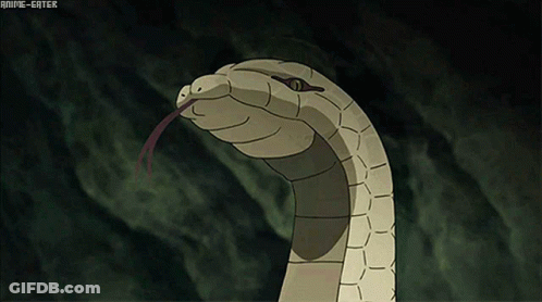 A Snake With Its Tongue Hanging Out And The Words Anime-Eater Written Below It GIF