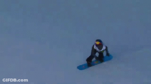 A Snowboarder Is Doing A Trick On A Snowy Slope GIF