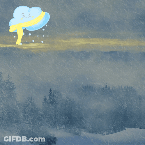 A Snowy Scene With The Words " Good Morning Stay Safe " GIF