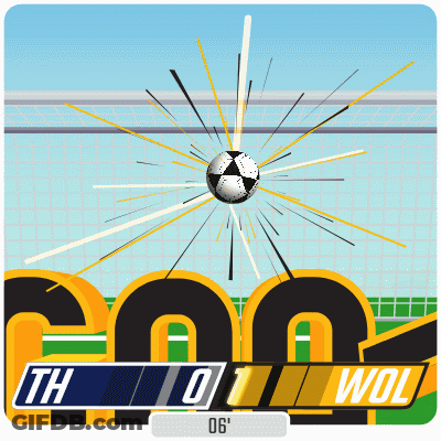 A Soccer Ball Is Flying Through The Air And The Score Is 1-0 Wol GIF