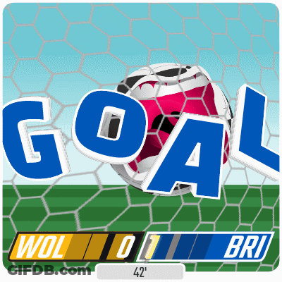 A Soccer Ball Is Going Through A Goal Net With The Word Goal Written Above It GIF