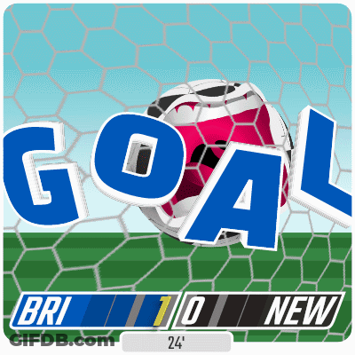 A Soccer Ball Is Going Through A Goal Net With The Word Goal Written On It GIF