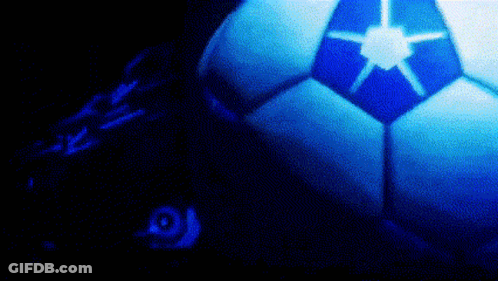 A Soccer Ball With A Blue Star On It GIF