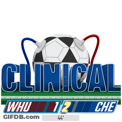 A Soccer Ball With Stethoscopes Attached To It And The Words Clinical Whu 1/2 Che GIF