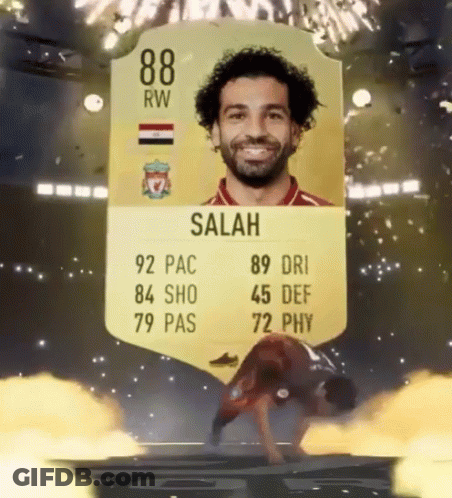 A Soccer Card For Salah With 88 Rw And 89 Dri GIF