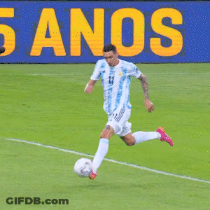 A Soccer Field With A Blue Banner That Says Er.com GIF