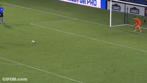 A Soccer Field With A Lowe 'S Advertisement In The Back GIF