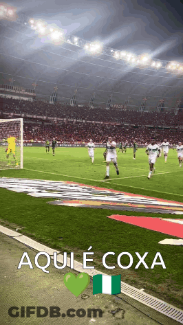 A Soccer Field With The Words Aqui E Coxa Written On The Side GIF