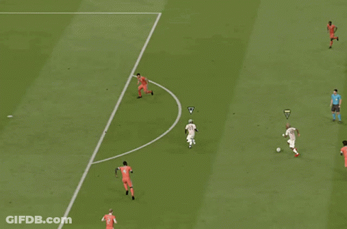 A Soccer Field With The Words What A Save On The Bottom GIF