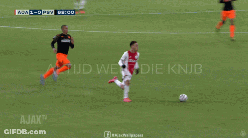 A Soccer Game Between Ajax And Psv Is Being Shown On Ajax Tv GIF