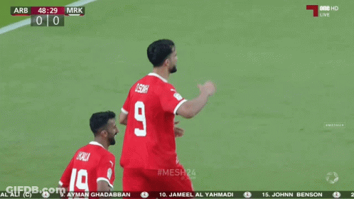 A Soccer Game Between Arb And Mrk Is Being Broadcast Live GIF