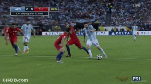 A Soccer Game Between Arg And Chi Is Being Played GIF
