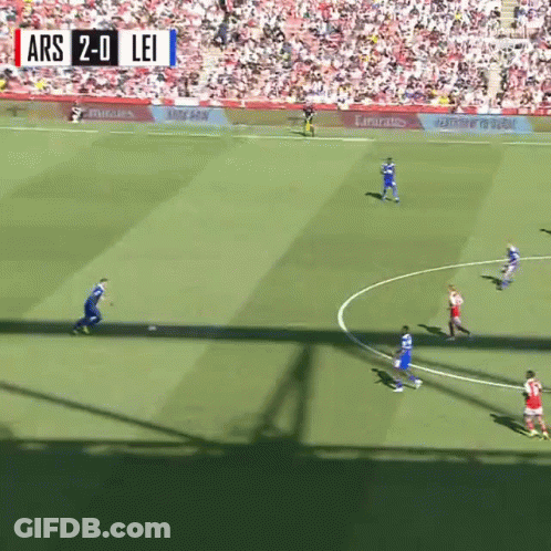 A Soccer Game Between Ars And Lei Is Going On GIF