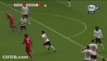A Soccer Game Between Bayern And Frankfurt On Fox 2 GIF