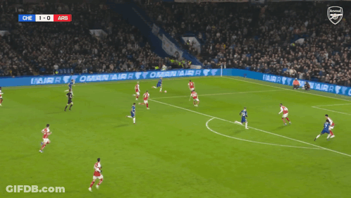 A Soccer Game Between Chelsea And Arg Is Being Played GIF