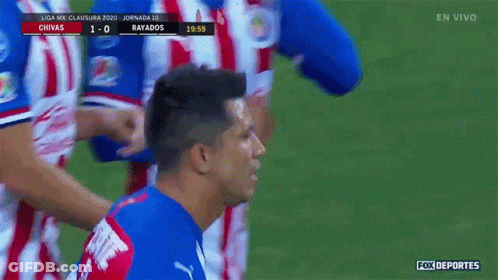 A Soccer Game Between Chivas And Rayados Is Being Broadcast On Fox Deportes GIF