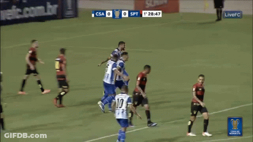 A Soccer Game Between Csa And Spt Is Being Shown On Livefc GIF