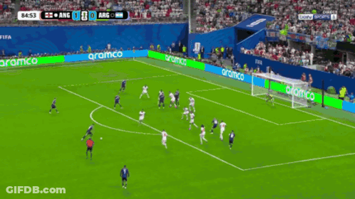 A Soccer Game Between England And Argentina Is Being Shown On Dsports GIF