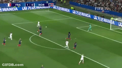 A Soccer Game Between France And Nor Is Being Broadcast On Fifa Tv GIF