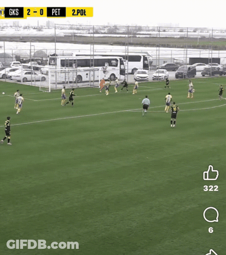 A Soccer Game Between Gks And Pet With A Score Of 2-0 GIF