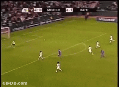A Soccer Game Between Haiti And Mexico Is Being Played GIF