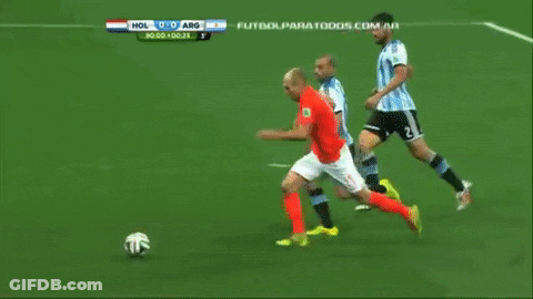 A Soccer Game Between Holland And Arg Is Being Played GIF