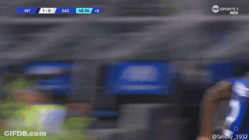 A Soccer Game Between Int And Sas Is Being Played GIF