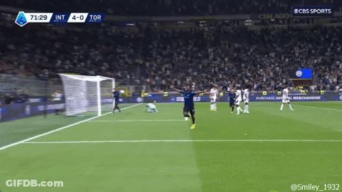 A Soccer Game Between Inter And Tor Is Being Broadcast On Cbs Sports GIF