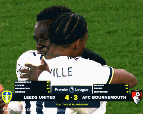 A Soccer Game Between Leeds And Afc Bournemouth GIF