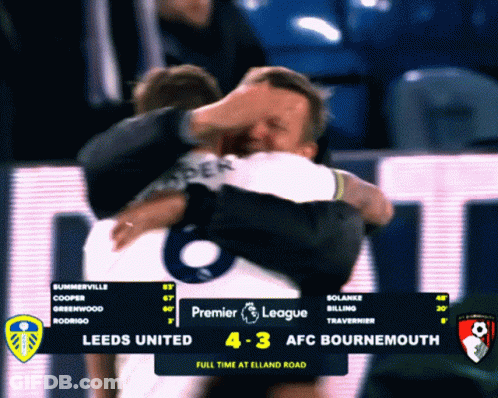 A Soccer Game Between Leeds And Afc Bournemouth GIF