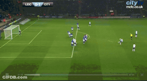 A Soccer Game Between Leic And City Is Being Played GIF