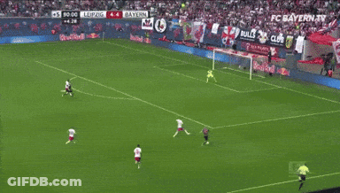 A Soccer Game Between Leipzig And Bayern Is Being Broadcasted On Fc Bayern.tv GIF