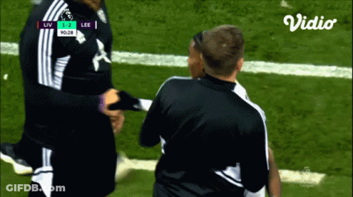 A Soccer Game Between Liv And Lee Is Being Broadcast On Vidio GIF