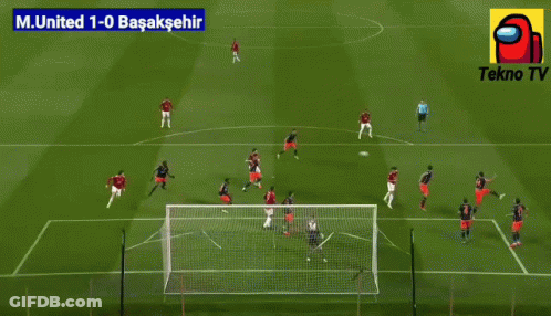 A Soccer Game Between M.united And Başakşehir Is Being Played GIF