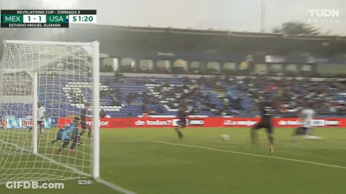 A Soccer Game Between Mexico And Usa Is Being Shown On Tuon GIF