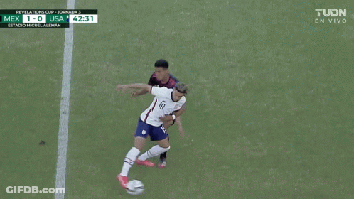 A Soccer Game Between Mexico And Usa Is Being Shown On Tv GIF