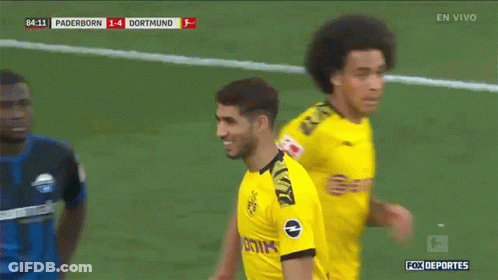 A Soccer Game Between Paderborn And Dortmund Is Being Broadcast On Fox Deportes GIF