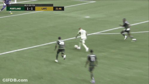 A Soccer Game Between Portland And Lafc Is Being Played GIF