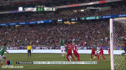 A Soccer Game Between The Usa And Mexico Is Being Played GIF